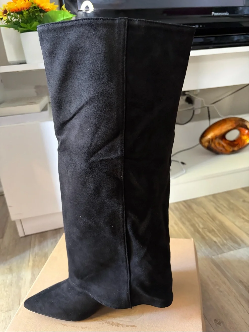 Classic Black Over-the-Knee Pointed-Toe Boot